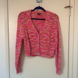 Wild Fable Pink Spacedye Cropped Cardigan